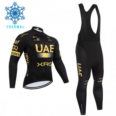 Cykeltøj Langærmet + Bib Cykelbukser Vinter 2026 UAE Team Emirates XRG Gul Cykeltøj Langærmet + Bib Cykelbukser Vinter 2026 UAE Team Emirates XRG Gul