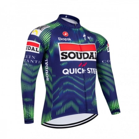Cykeltrøje Langærmet 2026 Soudal Quick Step Blå Cykeltrøje Langærmet 2026 Soudal Quick Step Blå