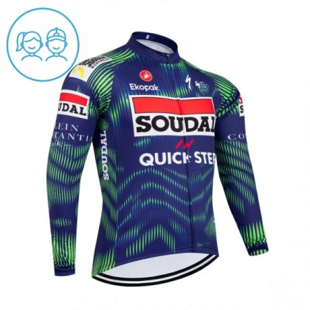 Cykeltrøje Langærmet Børn 2026 Soudal Quick Step Blå
